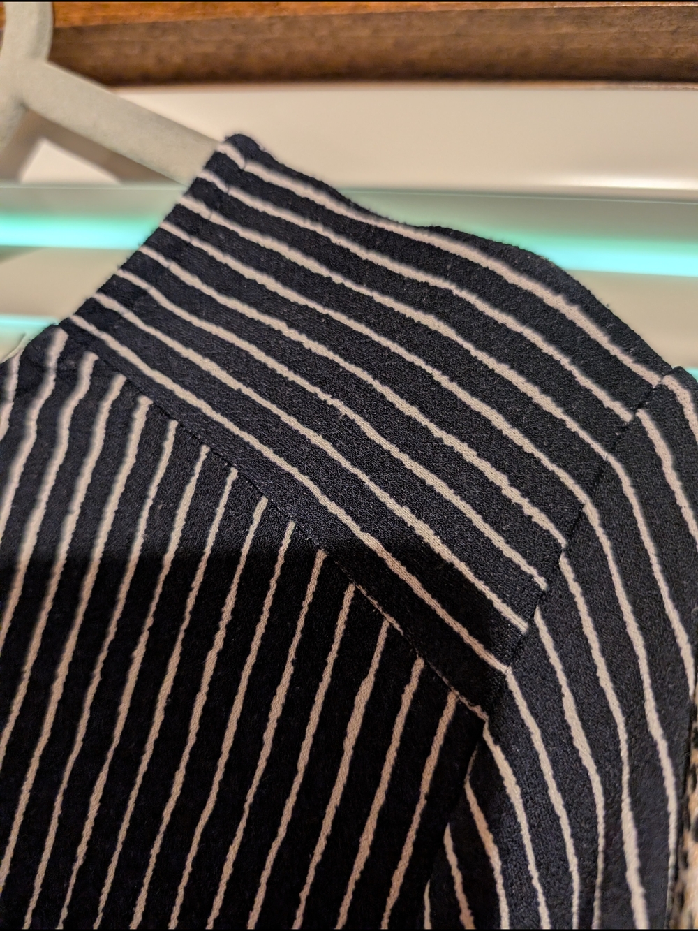 Adrianna Papell Navy Striped & White And Tan, Black, And White Blouses - Picture 4 of 6